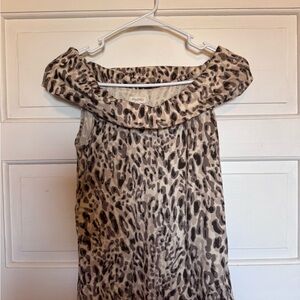 Pilcro Leopard Print Women's Off Shoulder Top